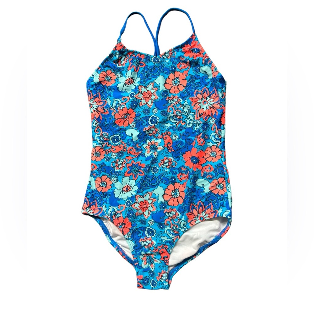 KANU SURF girls MELODY BEACH size 14 one piece cross back swimsuit NWT